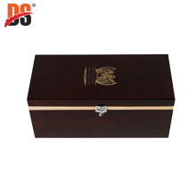 DS Custom High Gloss Finish Wooden Wine Box Packaging Wooden Gift Box